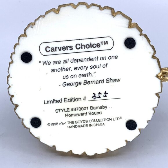 Boyds Bears Collection Barnaby Homeward Bound Carvers Choice 370001 NIB 1998 LE - Picture 9 of 13